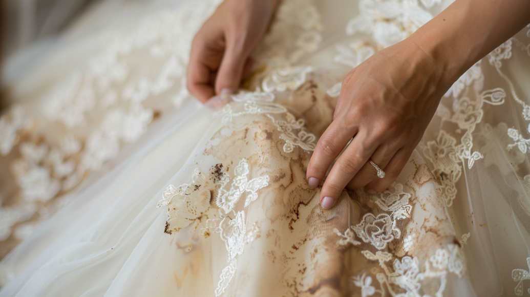 Stains on Wedding Dress? Here's What You Can Do